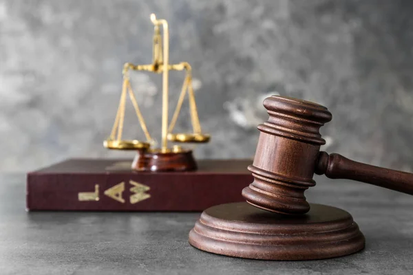 Judge gavel on table of notary public — Stock Photo, Image