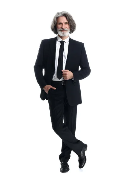 Handsome mature businessman on white background — Stock Photo, Image