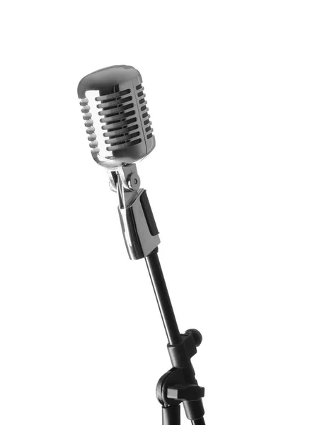 Retro microphone on white background — Stock Photo, Image