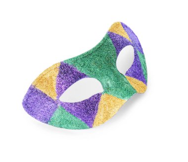 beyaz zemin üzerine şenlikli maskesi