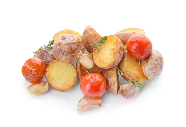 Tasty baked potato on white background — Stock Photo, Image