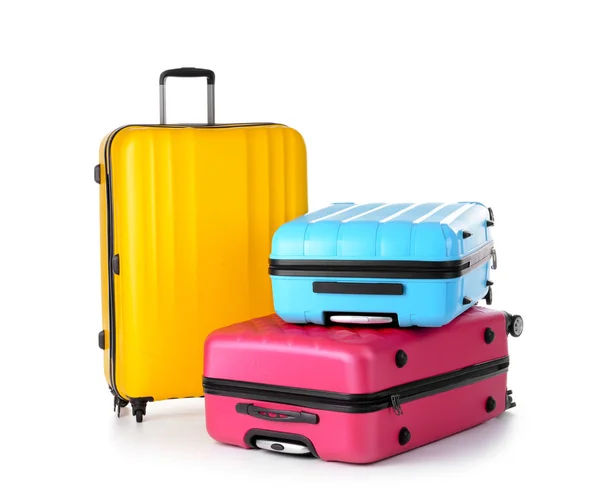 Suitcases on white background — Stock Photo, Image