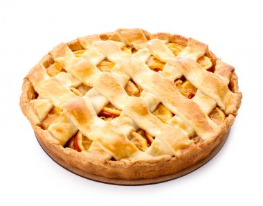 Beyaz arka planda lezzetli turuncu pasta