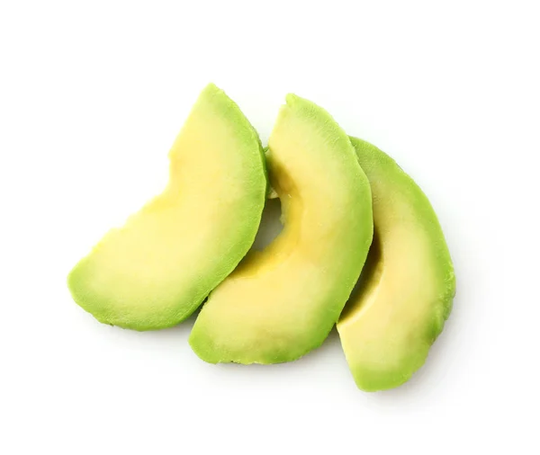 Frisch geschnittene Avocado auf weißem Hintergrund — Stockfoto