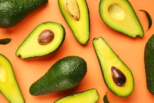 Fresh avocado on color background — Stock Photo, Image