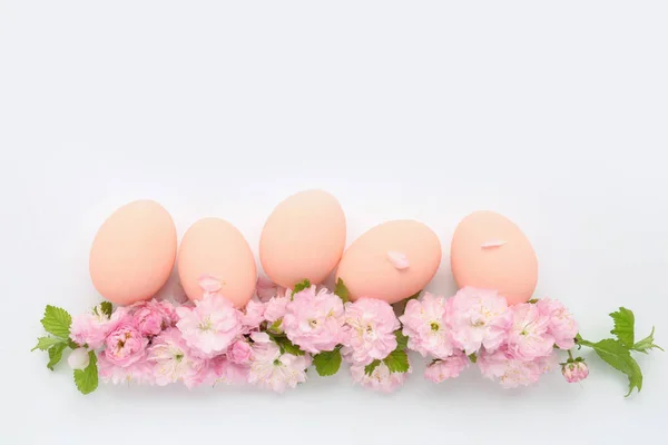 Beautiful Easter eggs on white background — Stock Photo, Image