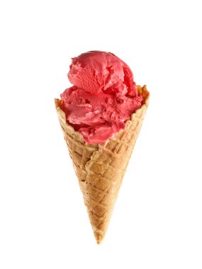 Beyaz arka planda lezzetli dondurma