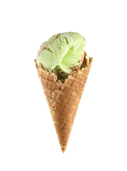 Tasty ice cream on white background — Stock Photo, Image