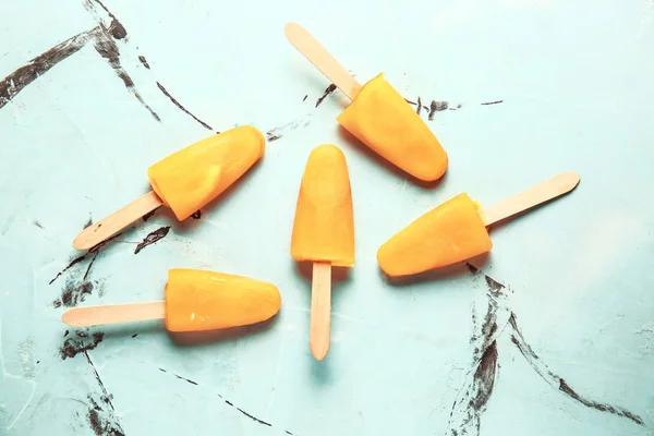 Tasty ice cream on light table — Stock Photo, Image