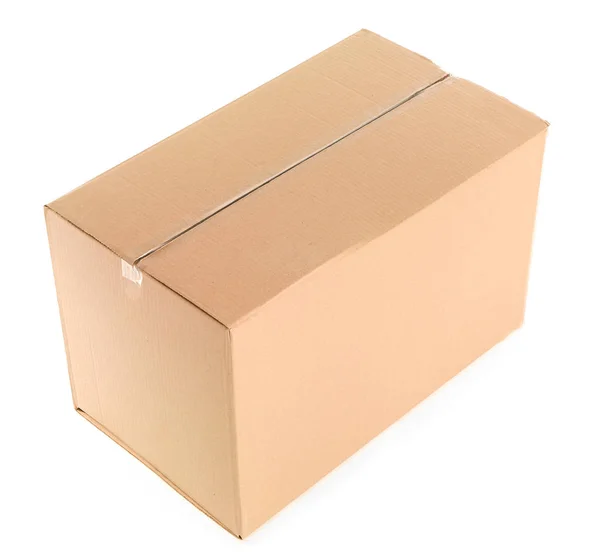 Lepenková krabice na bílém pozadí — Stock fotografie