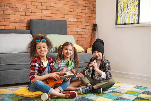 Band of little musicians at home — Stock Photo, Image
