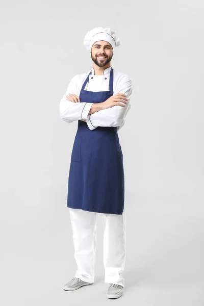 Chef masculino guapo sobre fondo blanco —  Fotos de Stock