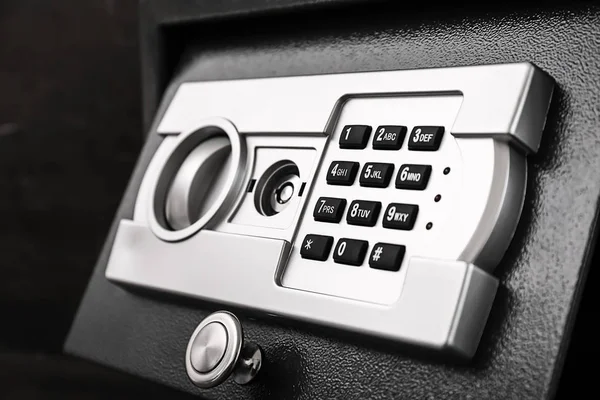 Panel of modern safe, closeup — Stock Photo, Image