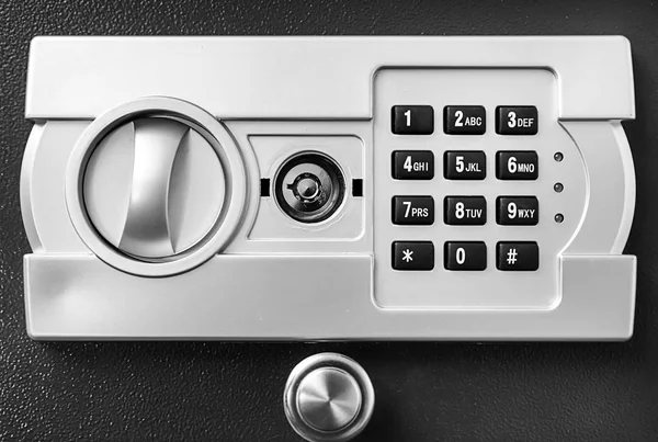 Panel of modern safe, closeup — Stock Photo, Image