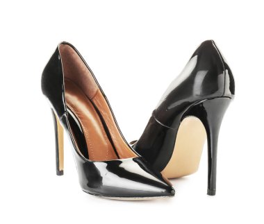 Beyaz arka plan üzerinde şık Bayan Ayakkabı