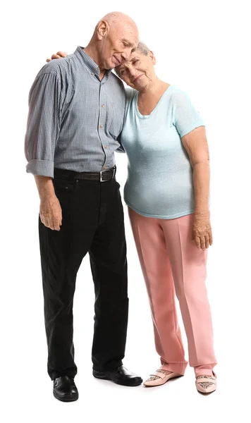Retrato de pareja mayor sobre fondo blanco —  Fotos de Stock