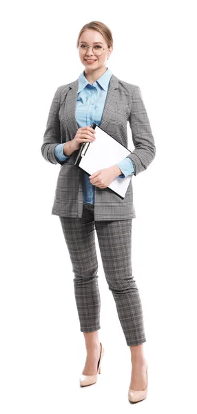 Retrato de mujer de negocios sobre fondo blanco —  Fotos de Stock