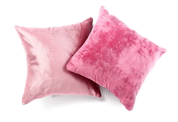 Soft color pillows on white background — Stock Photo, Image