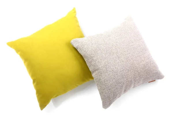 Soft color pillows on white background — Stock Photo, Image