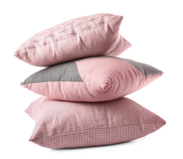 Soft color pillows on white background — Stock Photo, Image