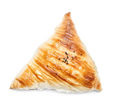 Beyaz arka planda lezzetli samsa