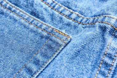 Şık mavi kot pantolon, closeup görünümü