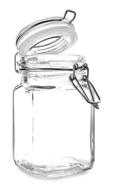 Glass jar on white background. Zero waste concept — Stock Photo, Image