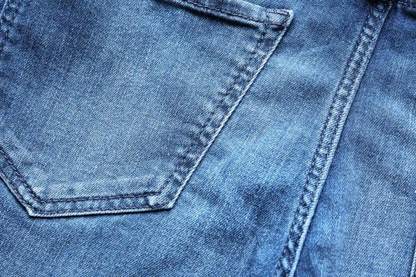 Stylish blue jeans, closeup view — Stock Photo, Image