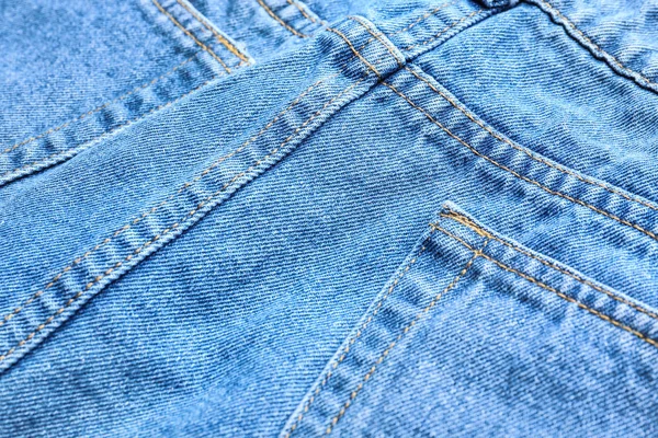 Stylish blue jeans, closeup view — Stock Photo, Image