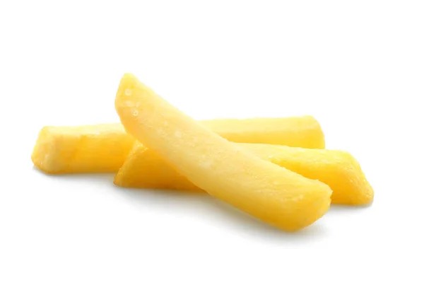 Smaklig franska pommes frites på vit bakgrund — Stockfoto