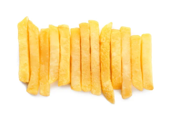 Smaklig franska pommes frites på vit bakgrund — Stockfoto