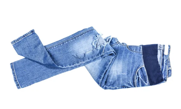 Calça jeans elegante no fundo branco — Fotografia de Stock