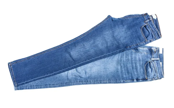 Calça jeans diferente no fundo branco — Fotografia de Stock