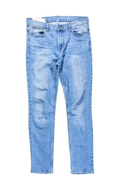Стильные джинсы брюки на белом фоне — стоковое фото