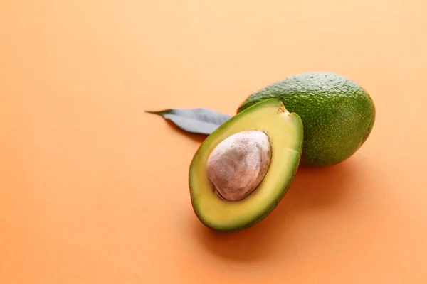 Fresh avocado on color background — Stock Photo, Image