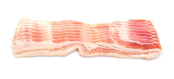 Bacon cru no fundo branco — Fotografia de Stock