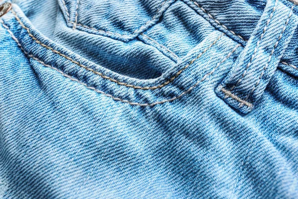 Stylish blue jeans, closeup view — Stock Photo, Image