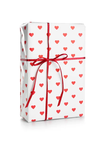 Beautiful gift box on white background — Stock Photo, Image