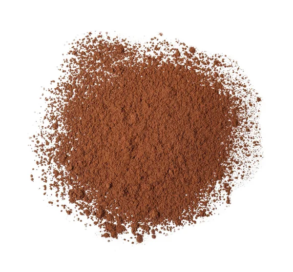 Heap of cocoa powder on white background — Stock Photo, Image