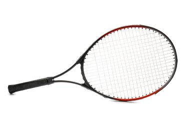 Beyaz arkaplanda tenis raketi