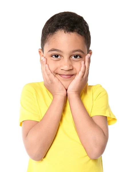 Retrato de lindo niño sobre fondo blanco —  Fotos de Stock