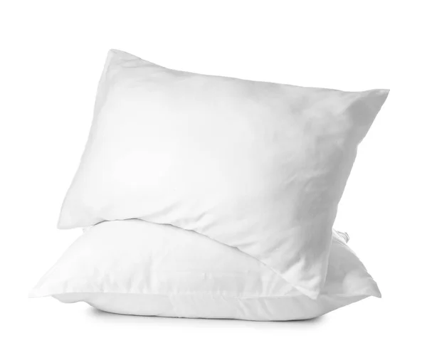 Travesseiros macios no fundo branco — Fotografia de Stock