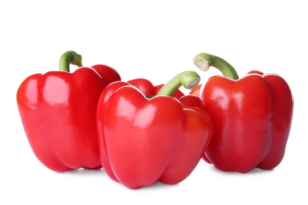 Ripe red peppers on white background — Stock Photo, Image