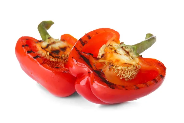 Grilled red peppers on white background — Stock Photo, Image