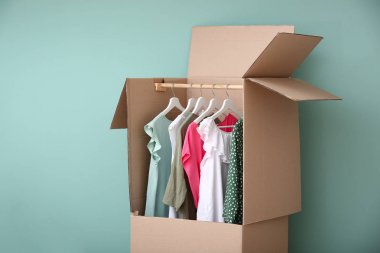 Giysi dolabının arka planında renk var.