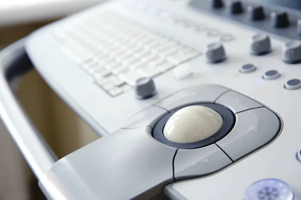 Modern ultrasound equipment in clinic, closeup — Stock Photo, Image