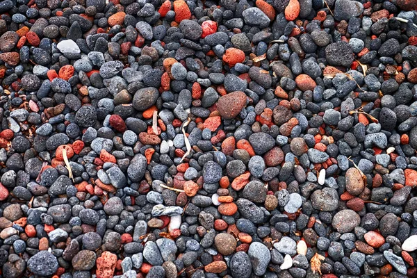 Deniz sahilinde çakıl taşları, üst görünüm — Stok fotoğraf