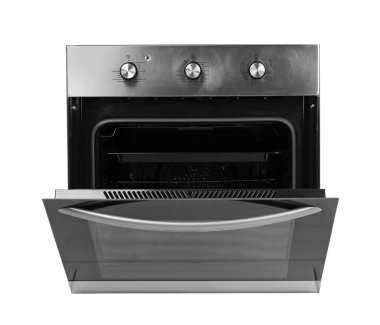 Beyaz arka planda açık modern fırın