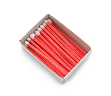 Beyaz arkaplanda kibrit kutusu