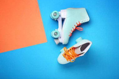 Renk arka planda Vintage paten